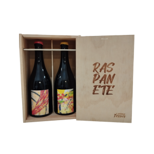 Conjunto Vinhos Artisans Terroir 2 garrafas Raspanete caixa madeira